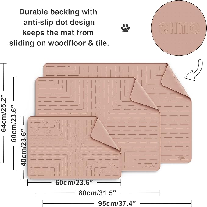 Cat Litter Mat Large Trapping Mat Premium Silicone Rubber 31.5x23.6 Coral - Image 5