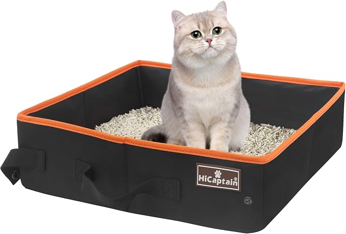 HiCaptain Portable Cat Travel Litter Box, Foldable Litter Box by HiCaptain