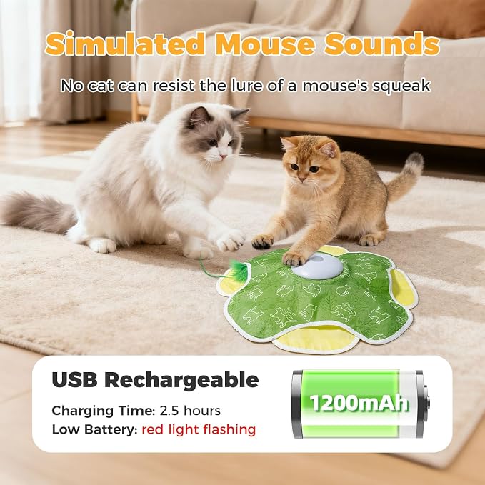 Cat Toys for Bored Indoor Adult Cats, Rechargeable Interactive Cat Toy - Image 3