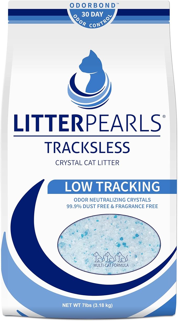 Litter Pearls Tracksless Unscented Non-Clumping Crystal Cat Litter by LitterPearlsCatLitter