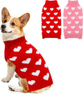 2 Pack Valentines Dog Sweater, Knit Pet Small Dog Sweater Holiday Valentine’s by Unknown