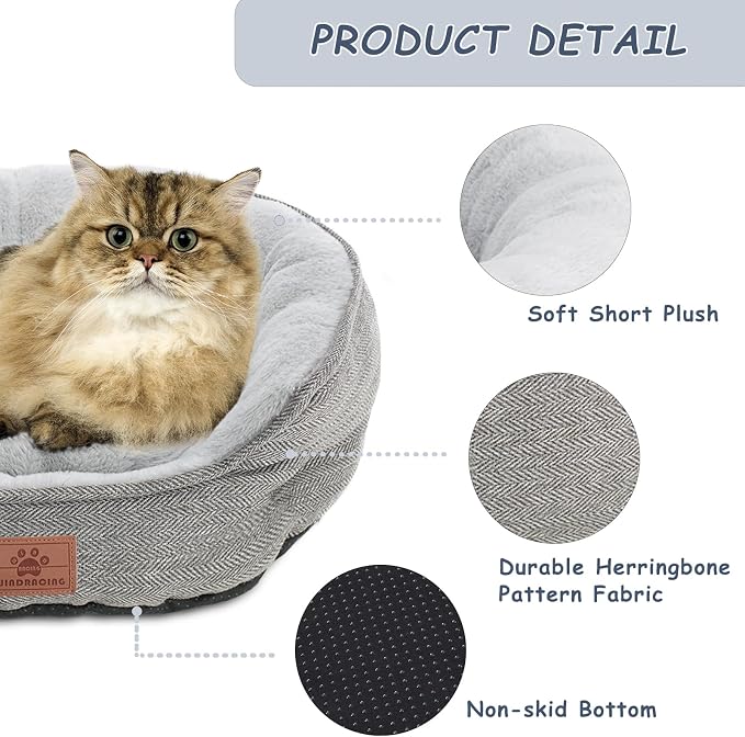 WINDRACING Cat Beds for Indoor Cats, Dog Bed for Small Dogs Breeds, Soft Kennel - Image 2