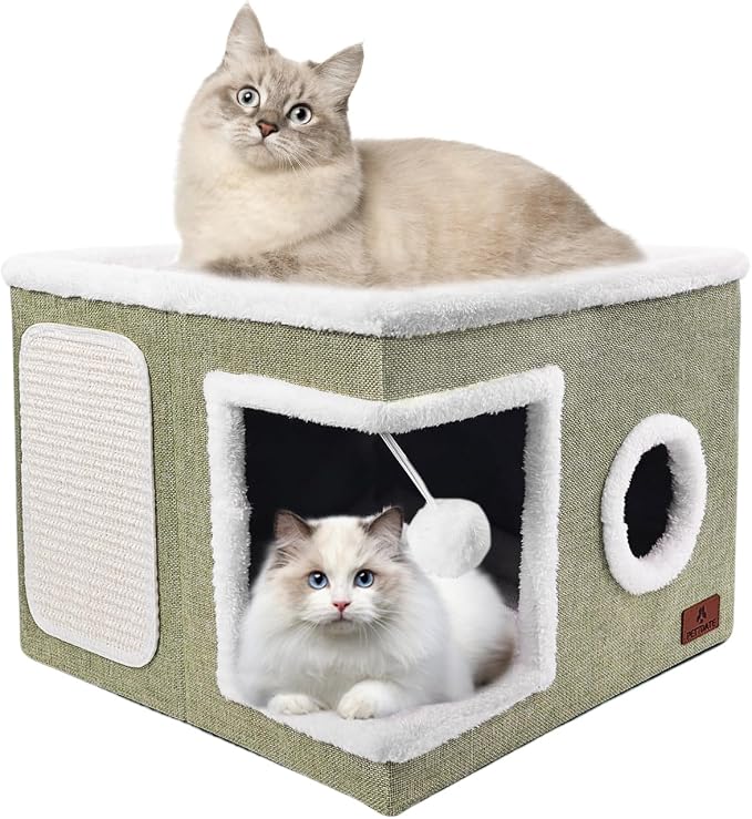 Cat Beds for Indoor Cats, Large Cat Cave Bed by Unknown