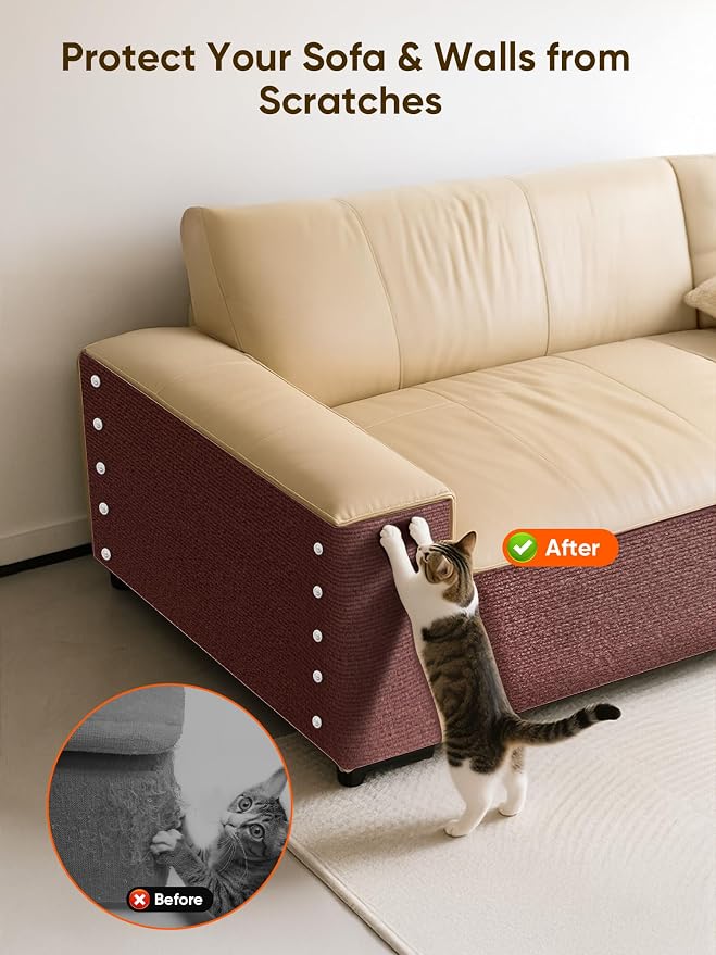 Cat Scratch Mat Furniture Protector, Eco-Friendly DIY Trimmable Self-Adhesive - Image 2