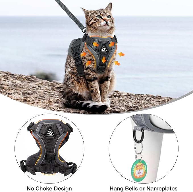 Cat Harness and Leash for Walking Soft Cat Harness Escape Proof, Adjustable - Image 5