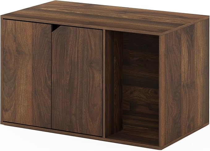 Furinno Peli Litter Box Enclosure, Columbia Walnut - Image 4