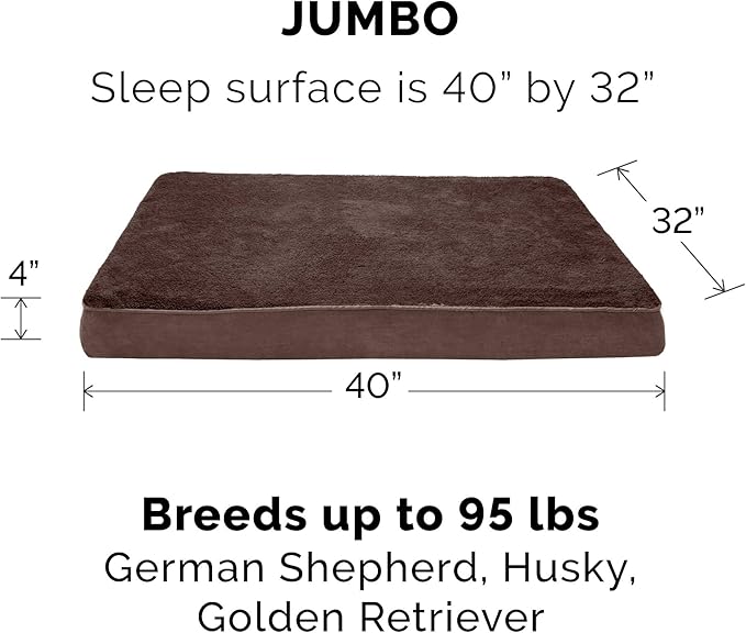 Furhaven Replacement Dog Bed Cover Ultra Plush Faux Fur & Suede Mattress - Image 3