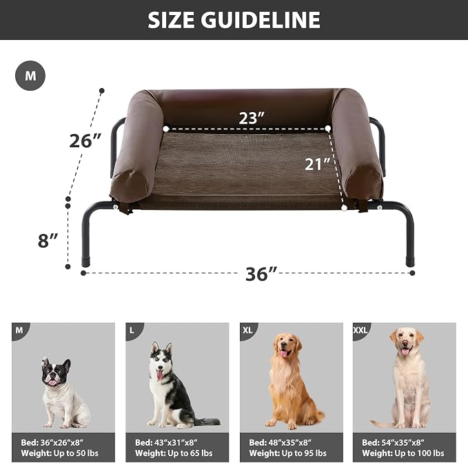 RRPETHOME Large Elevated Cooling Dog Bed, Raised Dog Cot Beds - Image 2