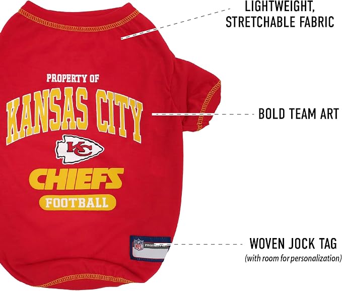NFL Kansas City Chiefs Dog T-Shirt - Image 4