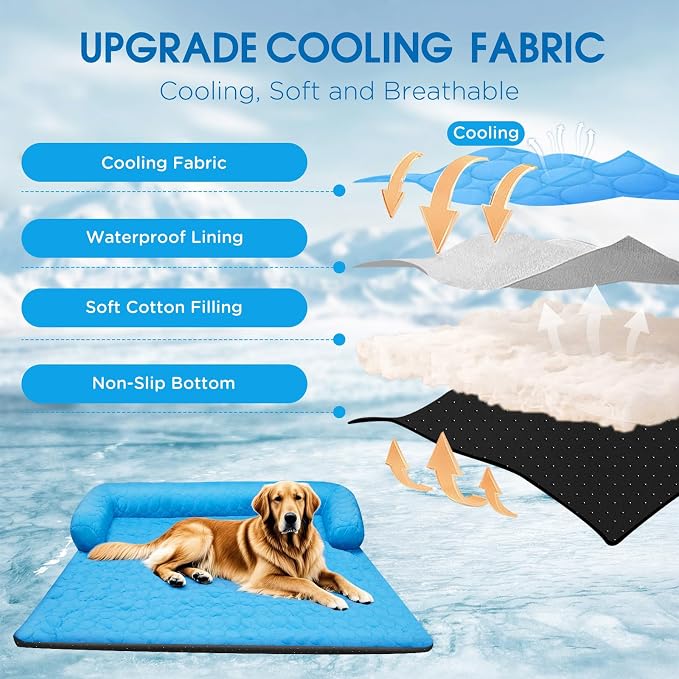 Cooling Dog Bed, Cooling Mat for Dogs & Cats | Machine Washable Couch Bed - Image 2