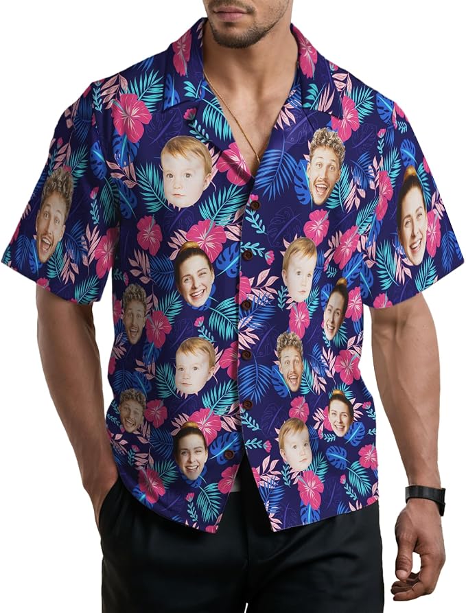 Custom Hawaiian Shirt with Face by Giftoria