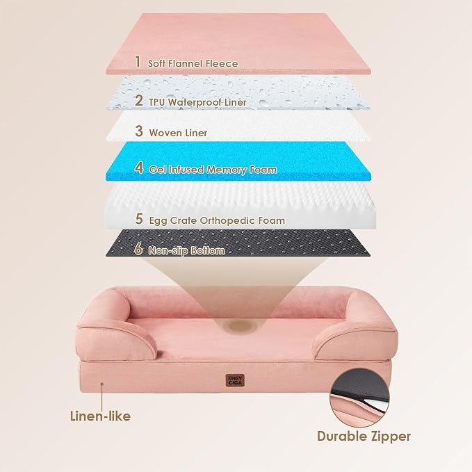 EHEYCIGA Orthopedic XL Dog Beds, Waterproof Memory Foam Dog Bed - Image 5