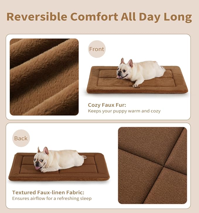 MADE 4 PETS Dog Crate Pad Bed for Large Dogs, Washable & Reversible, Anti-Slip - Image 3