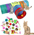 32Pcs Cat Toys Kitten Interactive Pet Toys Assortments, Foldable Rainbow Tunnel by ISMARTEN