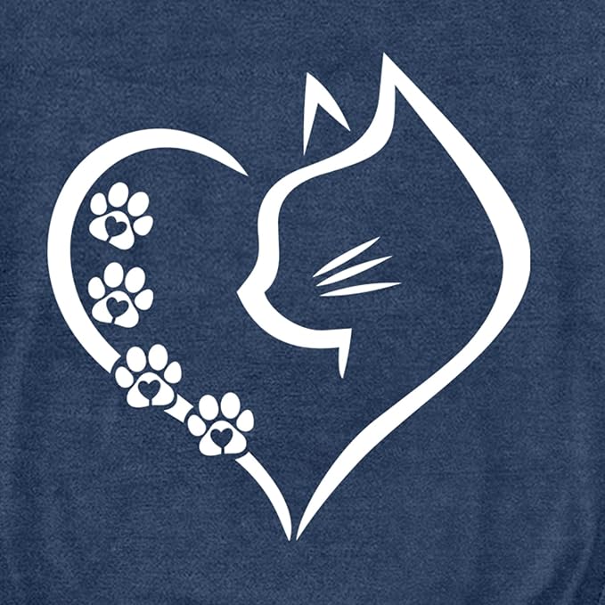 Cat Shirts for Women Cat Mom Tshirts Pet Lover Shirt Cats Paw Print Tee Tops - Image 6