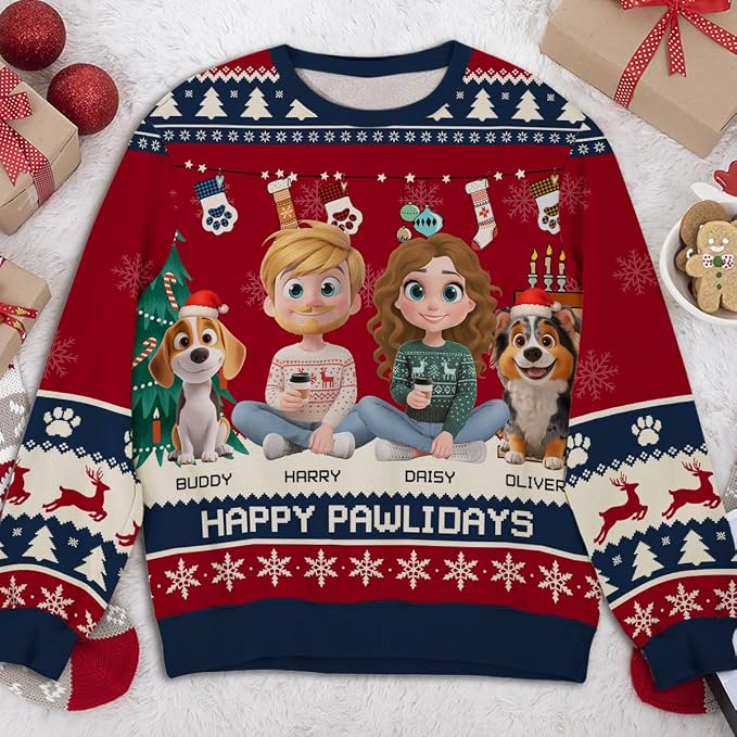 Wrappiness A Girl And Her Dog Christmas Sweatshirt - Image 6
