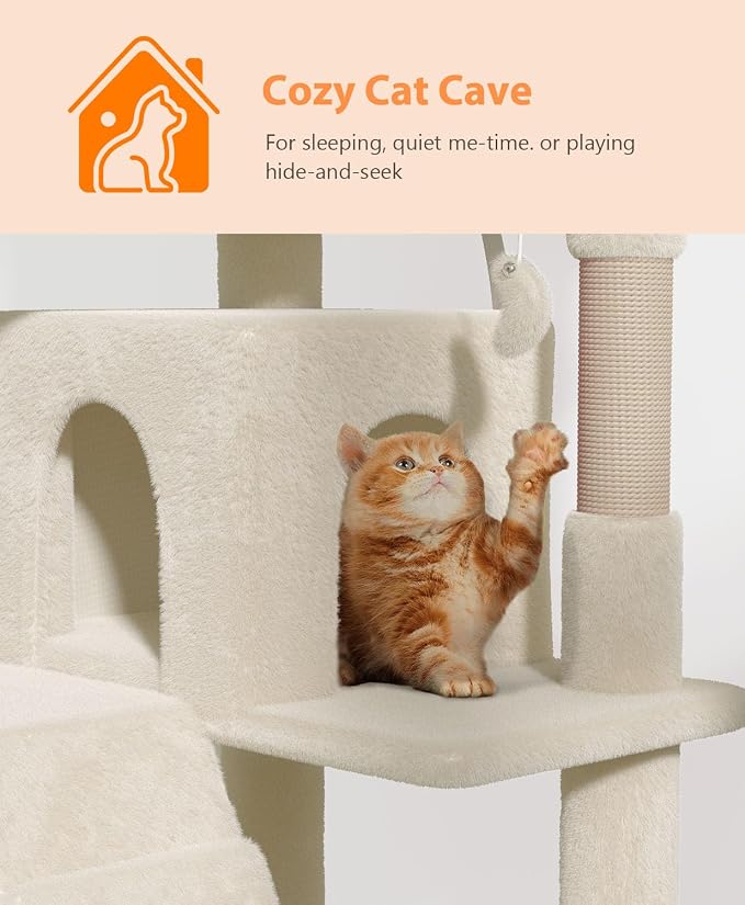 54" Cat Tree Tower for Indoor Cats Large Adult, Cute/Tall Modern Cat Tree for - Image 4