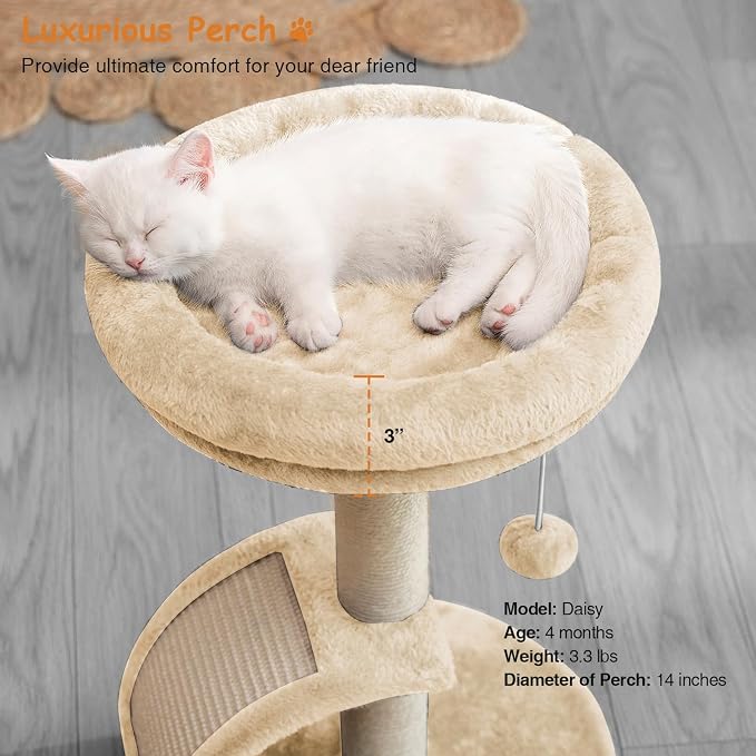Cat Scratching Post Tower for Indoor Cats, Small Cat Tree Tower - Image 3