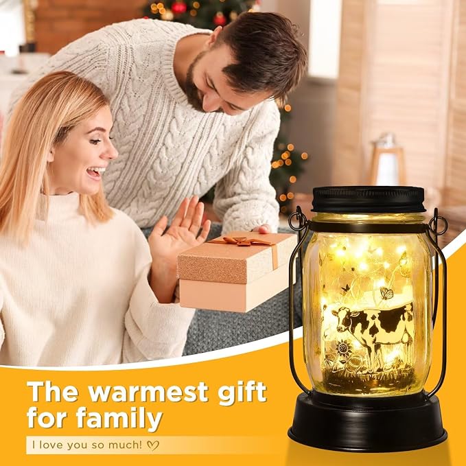 kyoryuger Cow Gifts for Women/Men Cow Lovers Solar Lantern Mom Birthday - Image 4