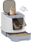 PawHut Cat Litter Box with Lid, Covered Kitty Litter Box Enclosed with Scoop by PawHut