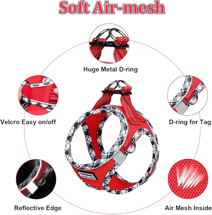 Mercano Soft Mesh Dog Harness and Leash Set, No-Chock Step-in Reflective - Image 3