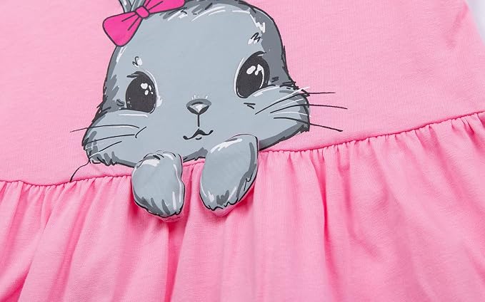 Mud Kingdom Little Girls Dresses Cotton Summer Holiday Cute Cat Dress Short - Image 4