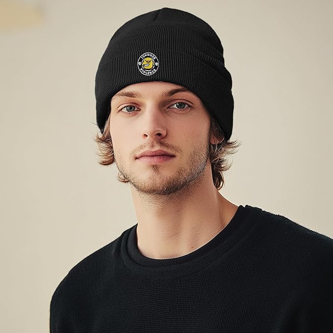 Funny Beanies Warm Knit Hats Fall Winter Black Hip Pop Knit Hat Cap - Image 2