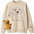 Custom Pet Photo Sweatshirt, Personalized Dog & Cat Face Drawing, Custom Pet by Unknown