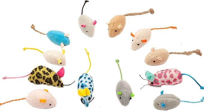 Fashion's Talk Mouse Cat Toys Soft Plush Catnip Mice Assorted Style Variety - Image 6