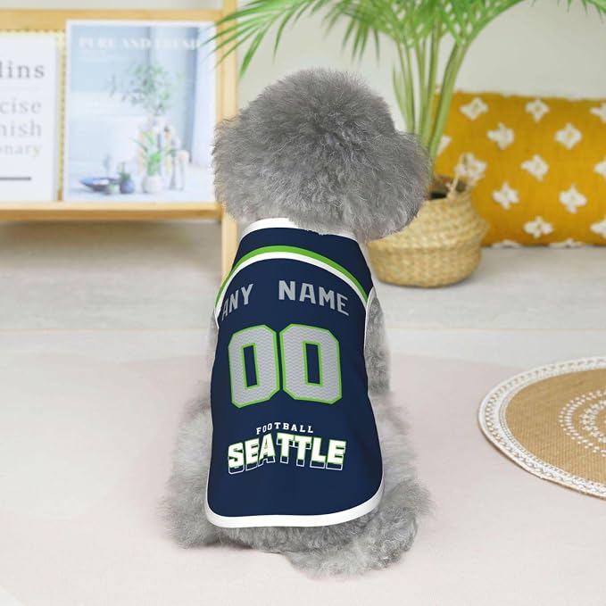 Seattle Custom Pet Jersey Dog Clothes Jersey Various Sizes Customized Any Name - Image 5