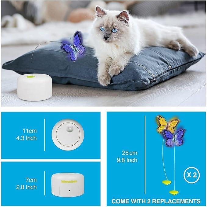 ALL FOR PAWS Interactive Butterfly Cat Toy, Automatic Cat Butterfly Wand Toy - Image 9