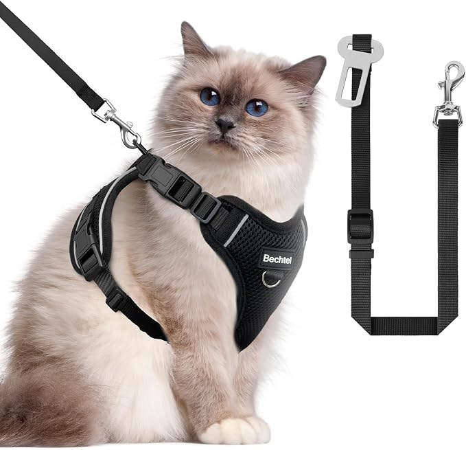 Cat Harness and Leash for Walking, The Upgrade Can be Adjusted in Four by BECHTEL