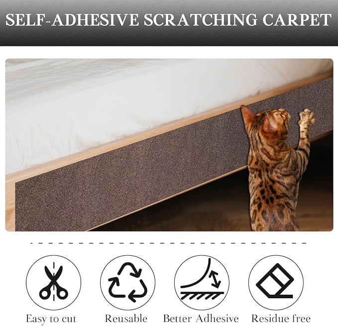 15.7'' x 39.3'' Cat Scratch Furniture Protector Adhesive Trimmable Cloth Couch - Image 4