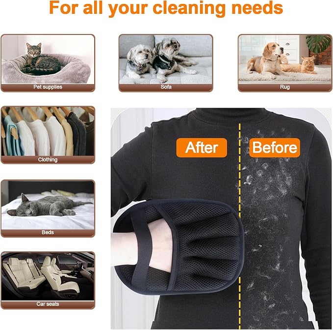 2Pcs Pet Hair Removal Glove for Cats & Dogs, - Image 5