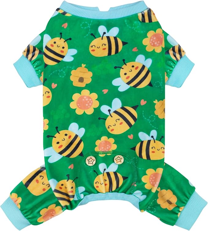 KYEESE Dog Pajamas Comfy Dogs Clothes Little Bee Pets Pjs Stretchy Pets Pjs by KYEESE