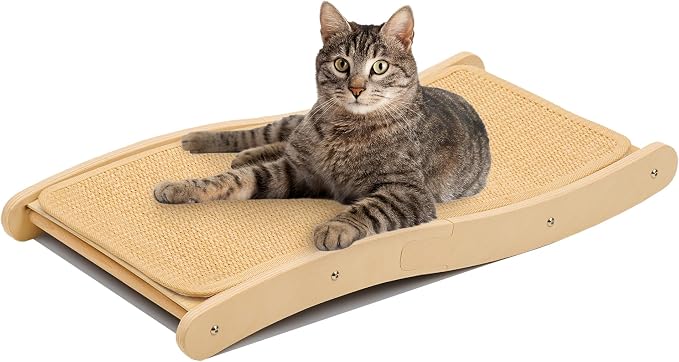 PETKARAY Sisal Cat Scratching Board, Curved Sisal Cat Scratcher, Large Indoor by PETKARAY