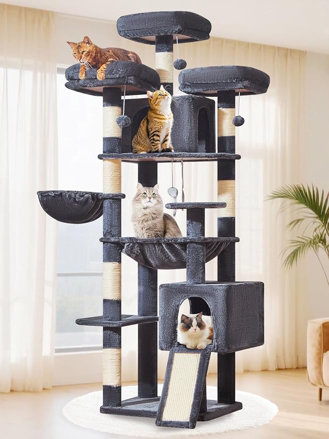 Taoqimiao 76-Inch Cat Tree XXL for Large Cats, Giant Cat Tower by Taoqimiao
