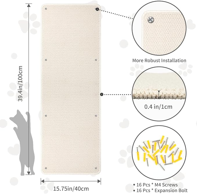 FHTONGE 39.4x15.8 Thickened Cat Wall Climbing Carpet - Image 5
