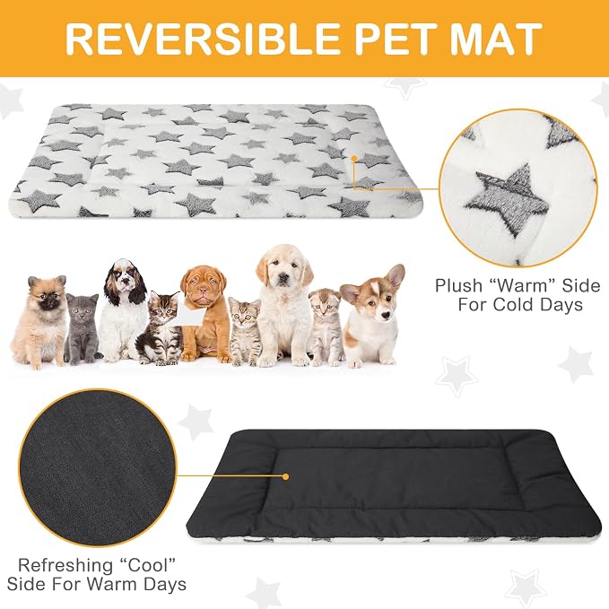 VitalCozy 4 Pcs Dog Crate Pads, Ultra Soft Warm Washable Anti-Slip Kennel Bed - Image 3