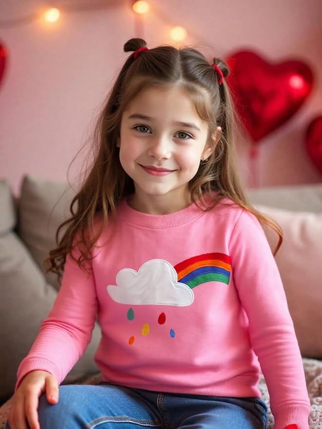 RETSUGO Toddler Baby Girls Sweatshirts Casual Pullover Crewneck Winter Long - Image 2
