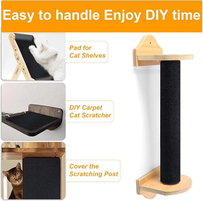 Large Cat Scratching Mat, Trimmable DIY Wall Climbing Carpet, Couch Protector - Image 7