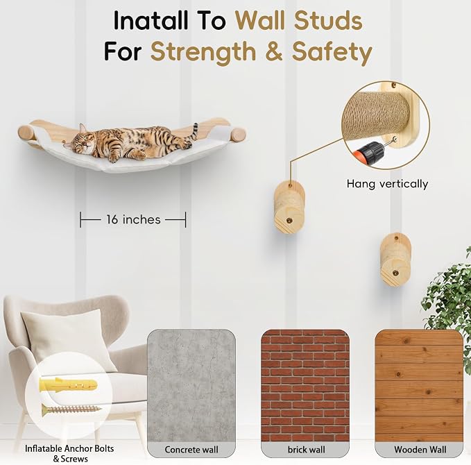Cat Wall Hammock & Steps Set - Image 5