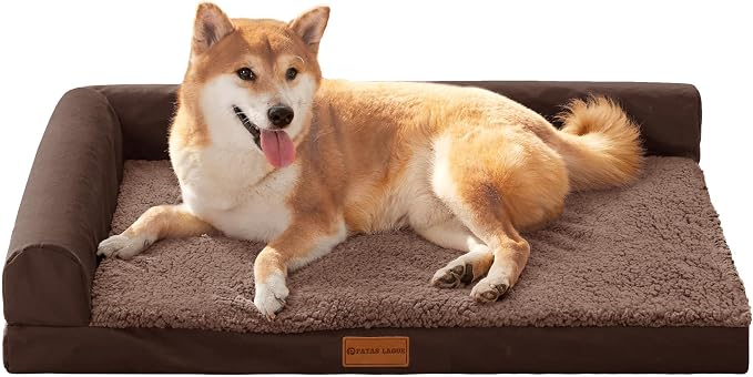 Patas Lague Orthopedic Dog Bed Large Sized Dog 36''X24'', Waterproof L Bolster by PatasLague