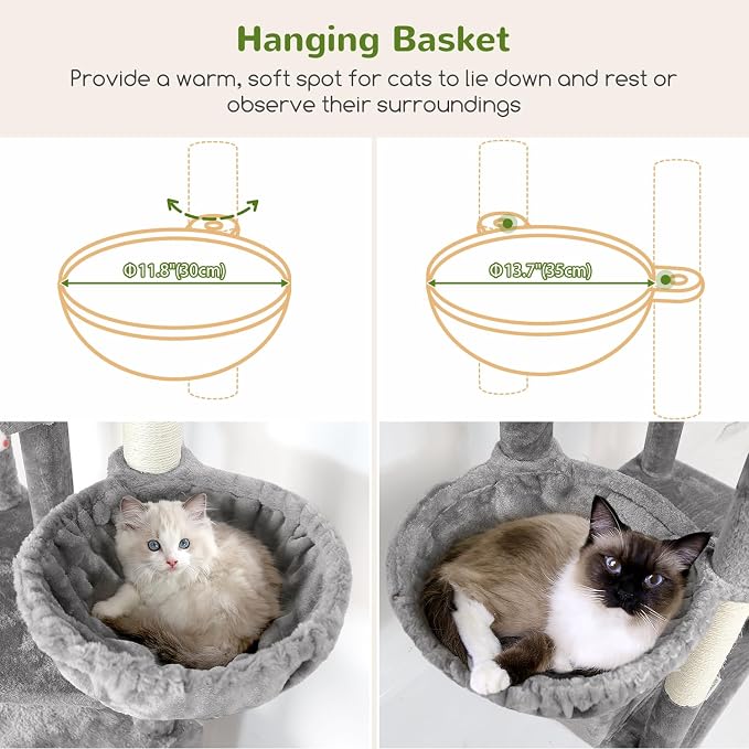 Globlazer Heavy Duty Cat Tree, 81 inch Extra Large Cat Tree - Image 4