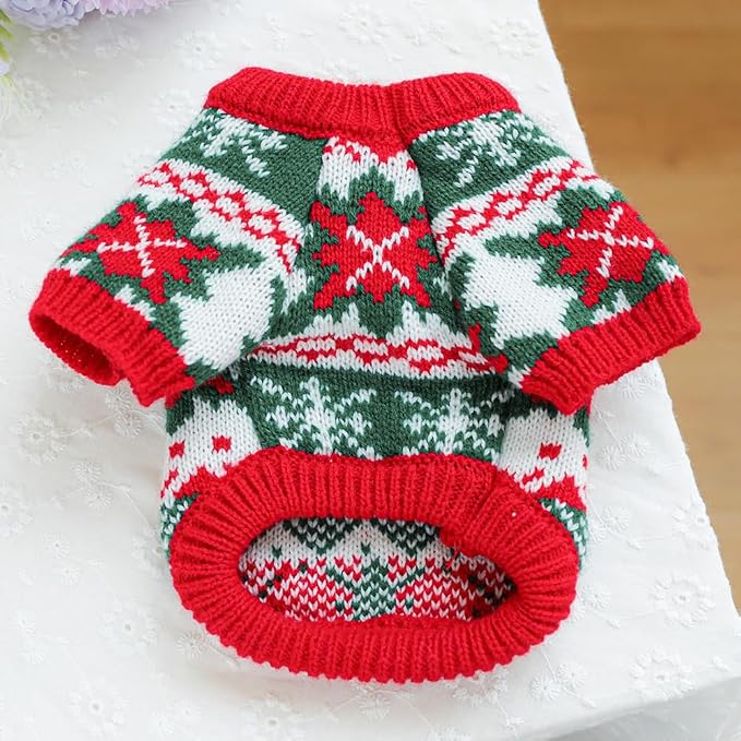 ANIAC Christmas Small Dog Sweater Costume Reindeer Snowflake Cat Turtleneck - Image 5