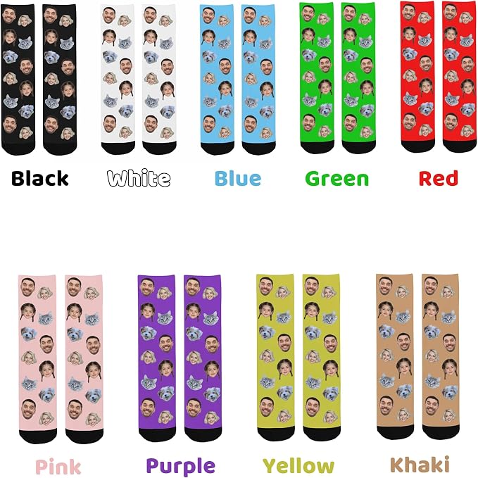 Artsadd Custom Face Socks for Dad Fathers Day Gift Novelty Personalized Photo - Image 2