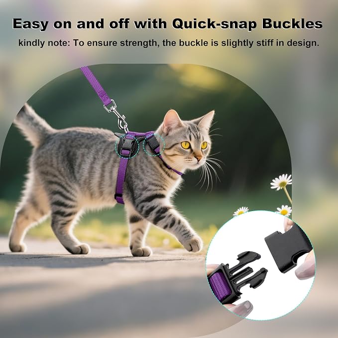 Plutus Pet Adjustable Cat Harness and Leash Set, Quick Release, Escape Proof - Image 4
