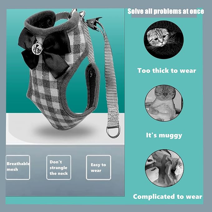 Cat Harness, Dog Harness and Leash Set, Bunny Rabbit Ferret Harness - Image 3