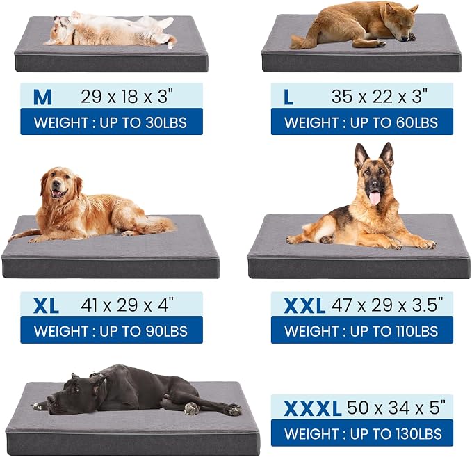 Cooling Dog Beds for Large Dogs, Orthopedic Memory Foam Dog Bed, Large Pet Beds - Image 7