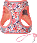 XXS Peach Flower Pattern Dog Harness and Leash Set, No Escape Puppy Harnesses by Unknown